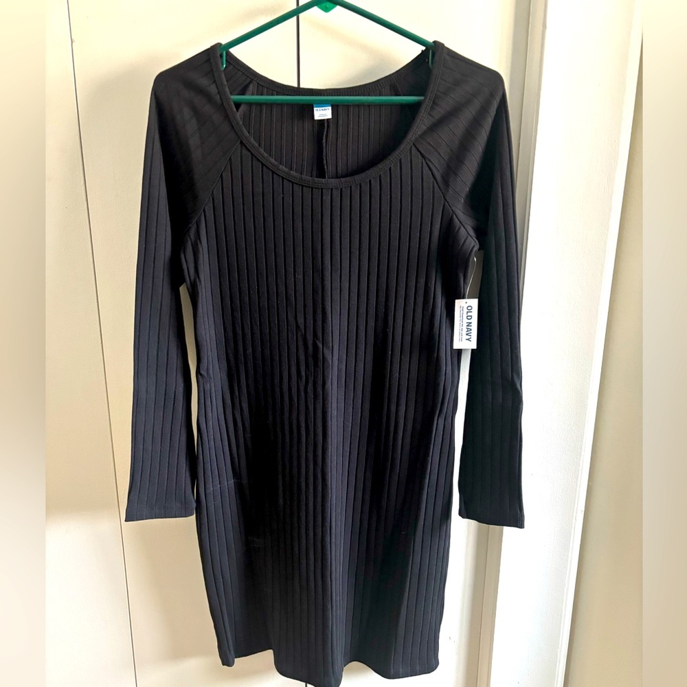 Black Cotton Mini Dress size L
